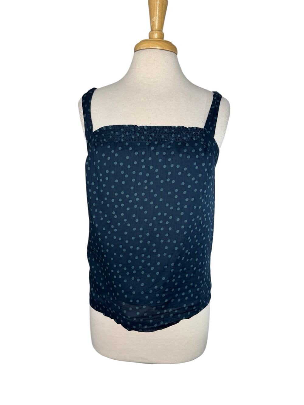 AMERICAN EAGLE Polka Dot Lightweight Camisole Tank Top Blue Size 4 Womens Cotton